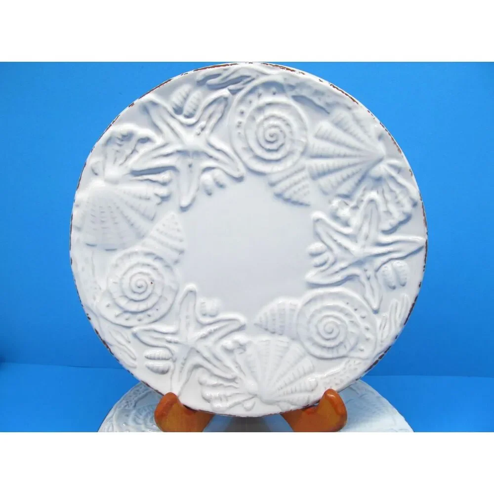 Mud Pie Sanibel Sea Shell Salad Dessert Plates 8